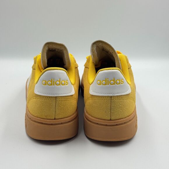 Adidas Grand Court Base Mens 9 Utility Yellow White Suede Gum Sole PRISTINE main image 10